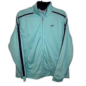 Vintage Reebok Teal Track Jacket XL | Y2K 90s Streetwear Zip-Up
